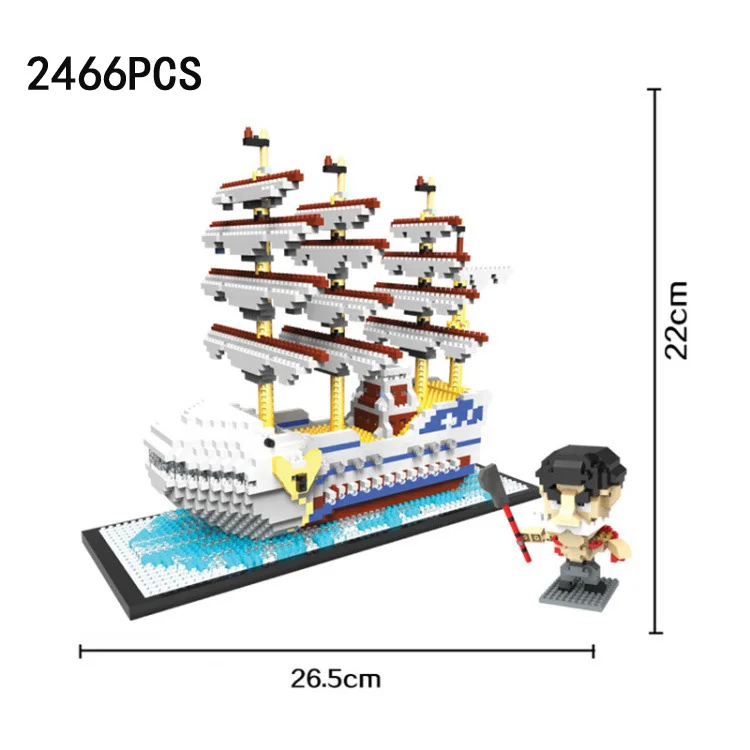 Классический аниме один кусок микро алмазный блок Моби член Пираты корабль