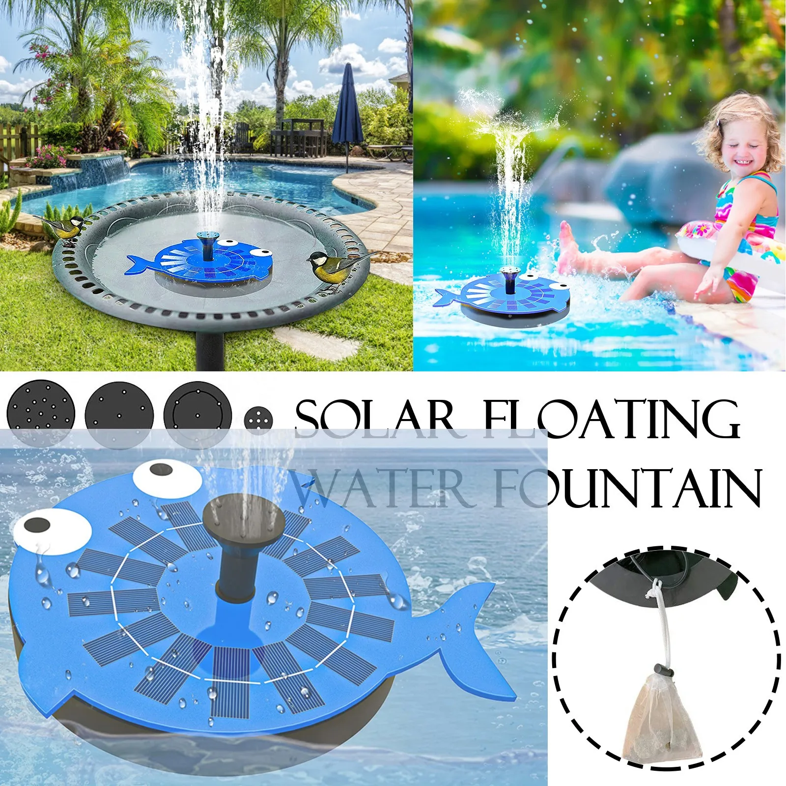 

Уличный фонтан на солнечной батарее, Декоративное Оборудование для пляжа и сада, струйный водяной насос на солнечной батарее, ландшафтный б...