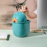 fruit shape mini desktop trash can home car storage bucket accessories flip garbage bin pen holder living room office