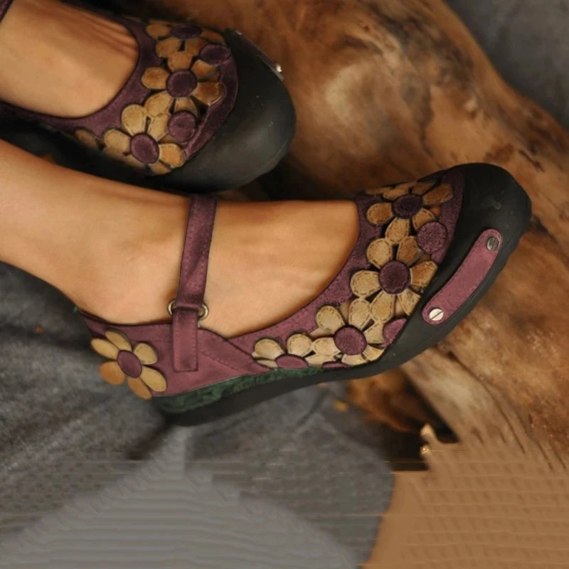 winered 42-43 сандалии на плоской подошве женские летние сандалии из флока со шнуровкой и цветами Женская легкая Повседневная Обувь Офисная Свадебная дышащая обувь - Цвет: winered