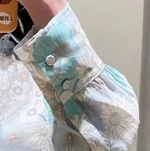 

2021 Summer New Sunflower Printed Puff Sleeve Loose Slim Fit Shirt