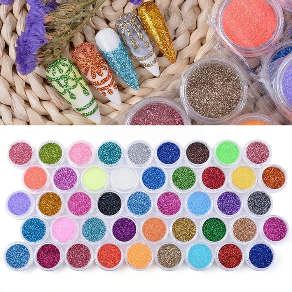 

Nail Art Glitter Shimmer Powder Glitter Fine Dust Powder Diamond Crystal Nail Decoration Holographic Sparkle Glitter Art Pi Z2J1