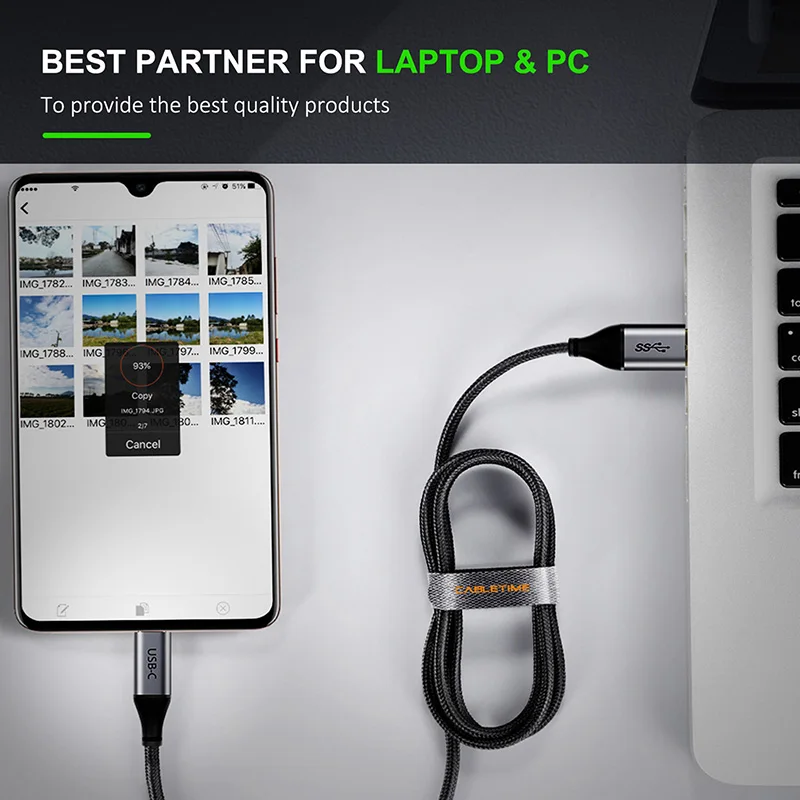 Кабель CABLETIME USB Type C к USB3.0 зарядный кабель для синхронизации 3 А Galaxy Note 8 S8 Plus Huawei mate 20