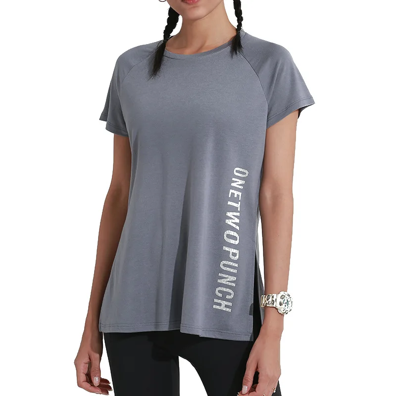 

New Sports Top Women's Loose Workout Clothes Quick Drying Clothes T-shirt Thin Yoga Wear Short Sleeve