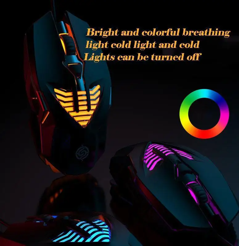 

Cool Computer Mouse 6-key Metal USB Desktop Notebook Mouse Metal iron bottom stable operation improve operational performance