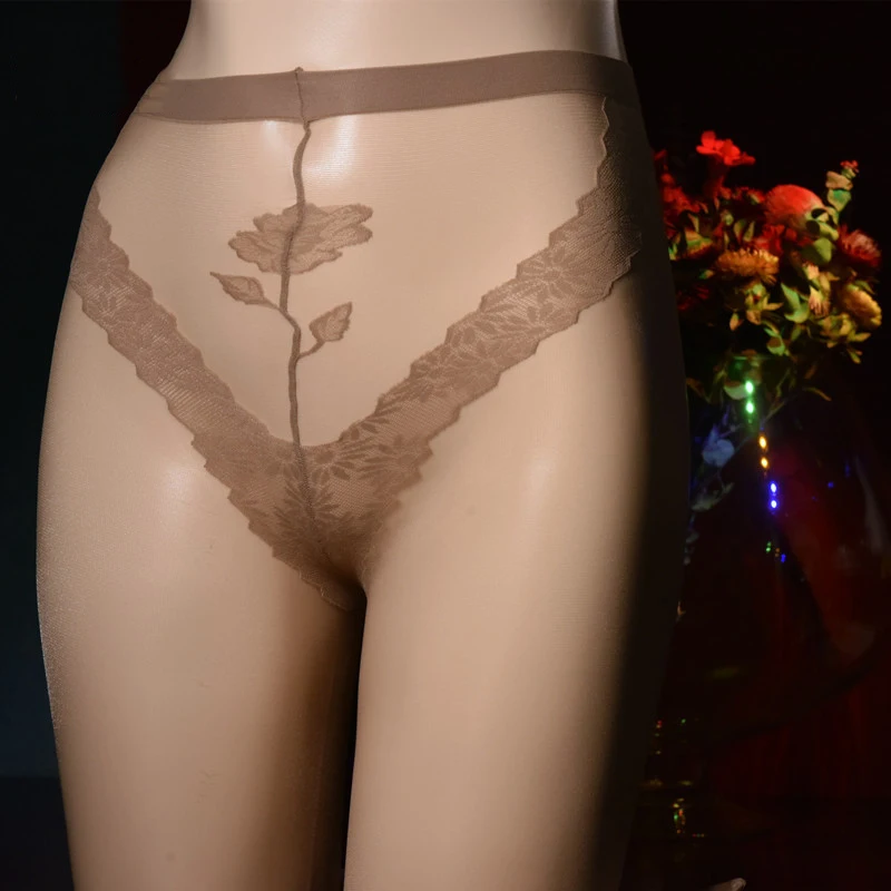 Колготки женские дышащие ультратонкие с рисунком розы | Женская одежда