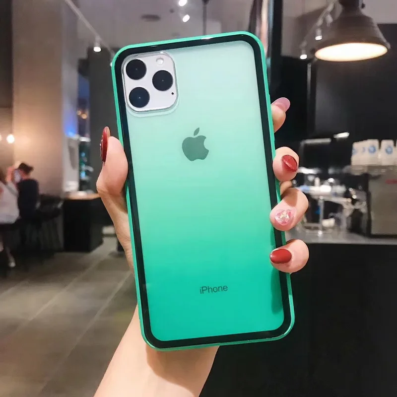 Прозрачные чехлы с градиентом радуги для iPhone 11 Pro XS MAX XR 6 6s 7 8 Plus X чехол задней