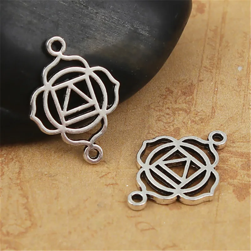DoreenBeads мода сплав цинка на основе Исцеление йогой Разъемы Цветок Серебряный цвет