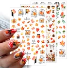 1 шт., наклейки для ногтей в виде кленовых листьев