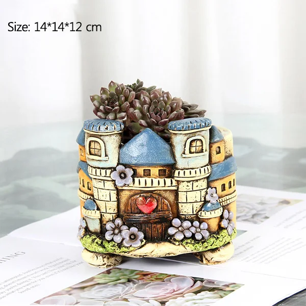 D-Only Flower Pot Strongwell Европейский замок Рельефный цветочный горшок садовые растения ручная роспись скандинавский цветочный горшок украшения дома аксессуары подарок - Цвет: D-Only Flower Pot