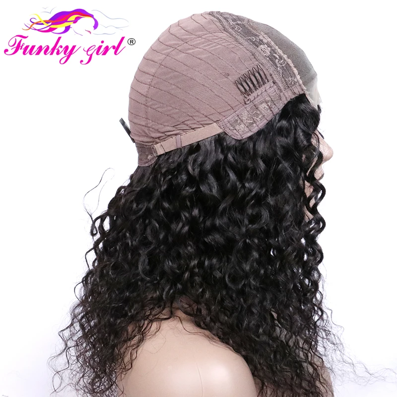 Funky Girl 4*4 парик на шнуровке для черных женщин вьющиеся человеческие волосы парики