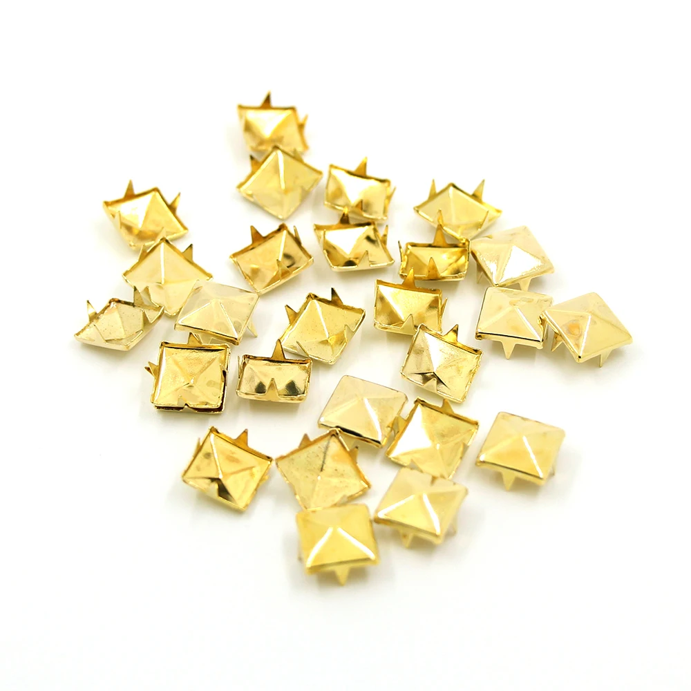 Золотые Заклепки металлические Квадратные для одежды 6-12 мм 100 шт. | Дом и сад