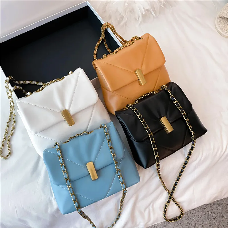 

Модная однотонная сумка через плечо из искусственной кожи, Женская акриловая сумка на цепочке, маленькая сумка-мессенджер через плечо, сумк...