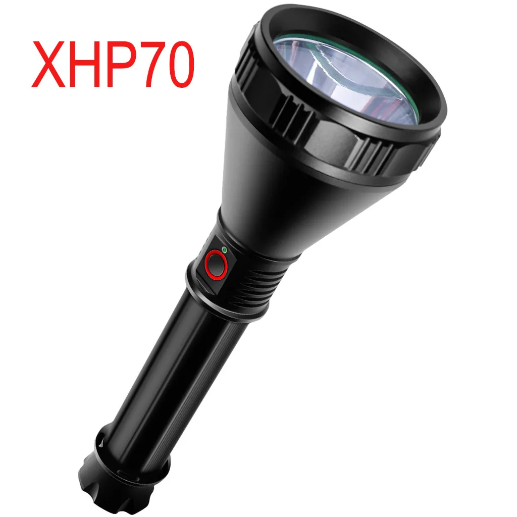 Мощный светодиодный фонарик XHP70/50 из алюминиевого сплава, перезаряжаемый фонарь с 4 режимами, поддержка 26650, Прямая поставка