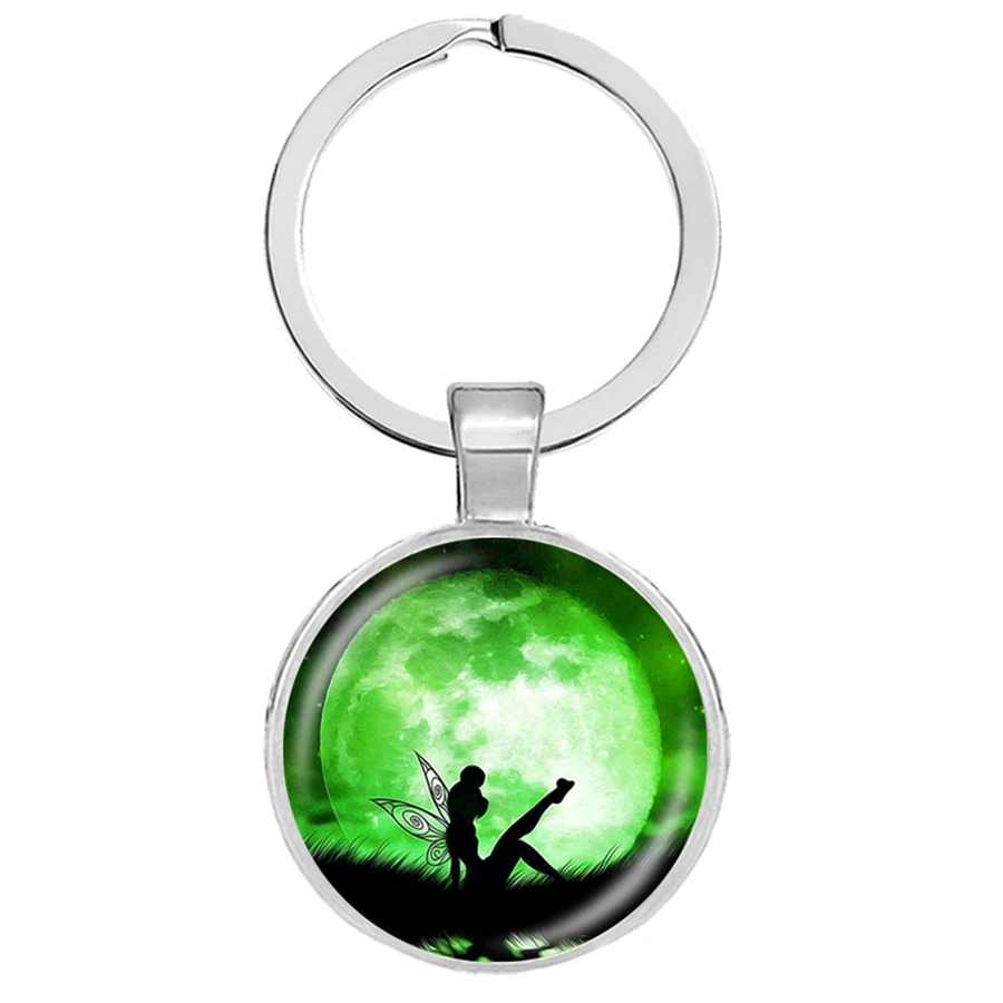 Сказочная принцесса красота эльф брелки мечта прекрасный крыло сидя на Луне