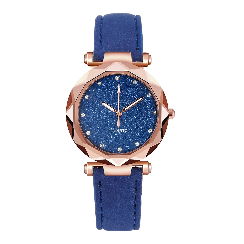 

WomenS Watches Nice Quartz Wristwatches Ladies Fashion Korean Rhinestone Rose Gold Quartz Watch Women Black Leather Reloj Mujer