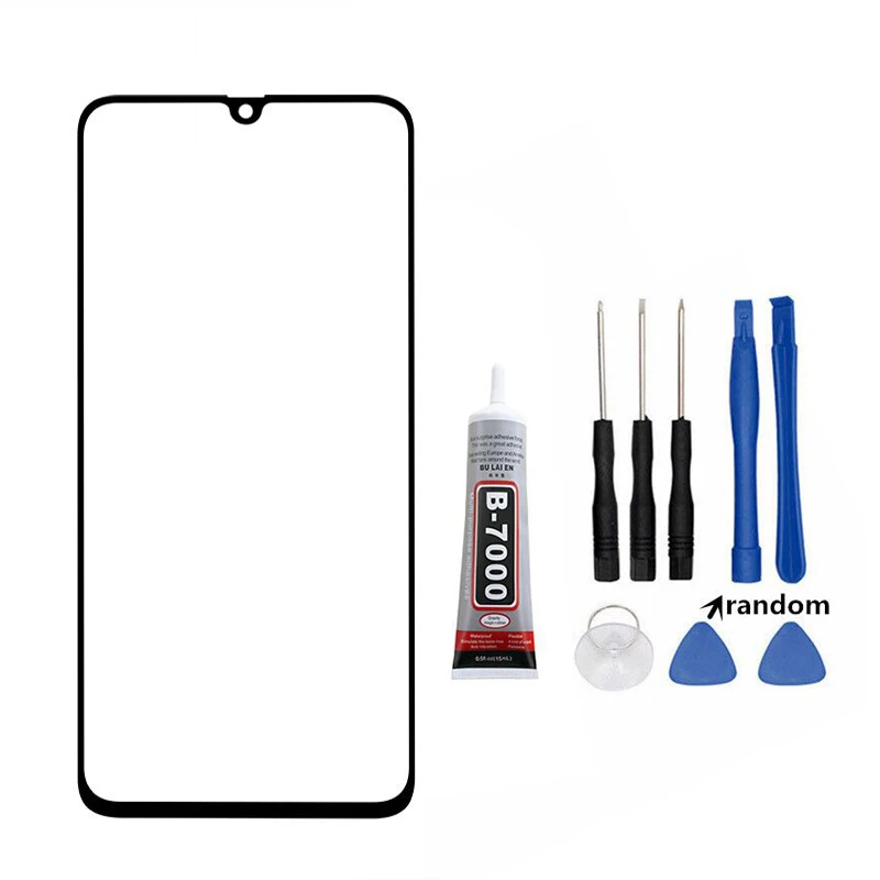 Передняя внешняя стеклянная крышка объектива для samsung Galaxy A10 A20 A30 A40 A50 A60 A70 A80 A90 ЖК-стекло и B-7000 15 мл клей и инструменты