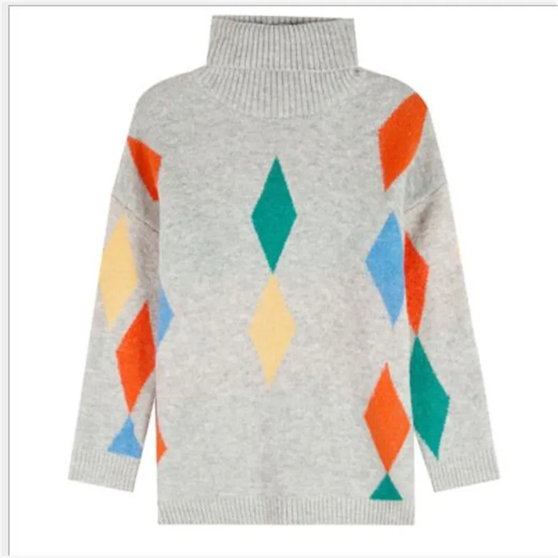 Long Sleeve Women Sweater Pullovers Autumn Winter Knitted Tops Jumper Female Print Geometric Mujer Invierno 2019 H245 | Женская одежда