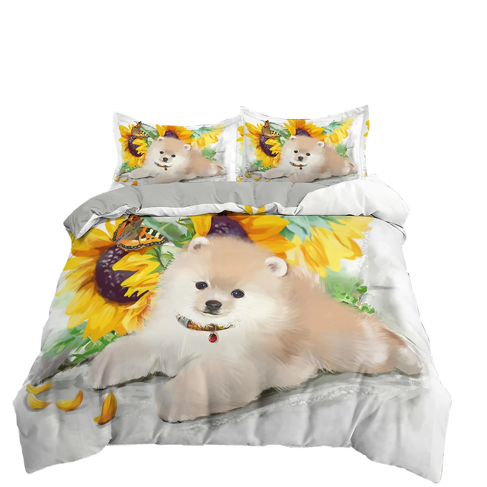 Comprar Juego De Ropa De Cama Con Estampado De Perro Encantador, Edredón Con Funda De Almohada, Conjunto De Edredón Digital 3D Para Adultos Y Niños, Tamaño Queen Y King