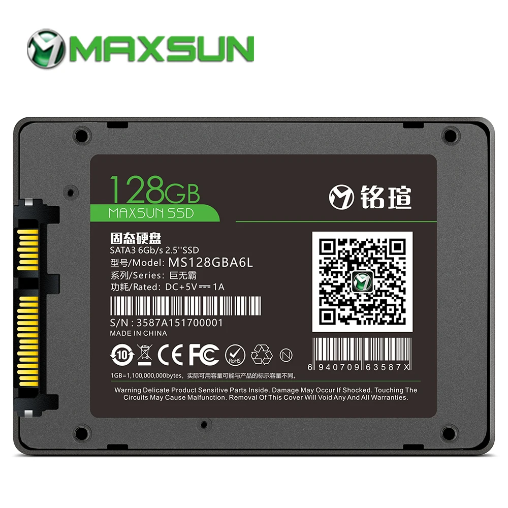 MAXSUN ssd 128 ГБ 2 5 дюймовый sata iii 3D NAND Flash 420 МБ/с./с трехлетняя гарантия TLC SMI Внутренний