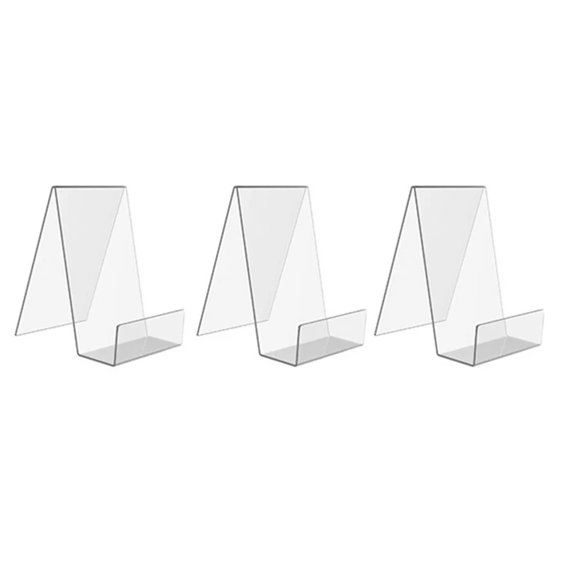 

Kili 3 Pcs Acrylic Book Stand,Clear Acrylic Display Stand, Clear Holder for Displaying Pictures,Jewelry,Watch Display Stand