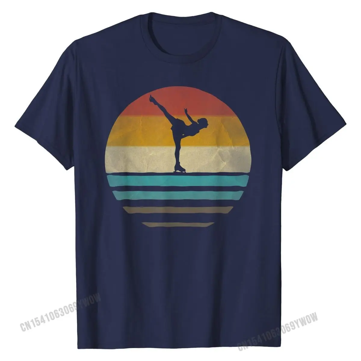 Ретро Винтаж Фигурное катание на коньках силуэт рубашка с принтом Distressed