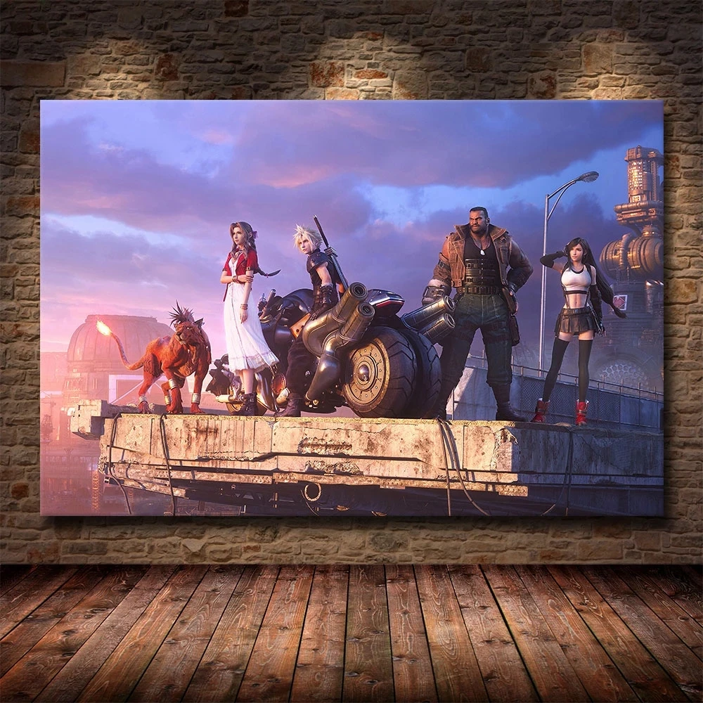 

Final Fantasy 7 Game Poster Tifa Cloud En Aeris Canvas Painting Home Decor Cartoon Movie Wall Art Prints Pictures Living Room