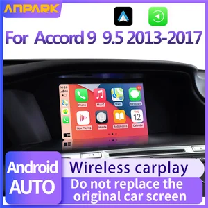 Car Media Player For Honda Accord 9 9.5,2013 2014 2015 2016 2017 5G
Wireless Carplay Android Auto Bluetooth Phones, Music