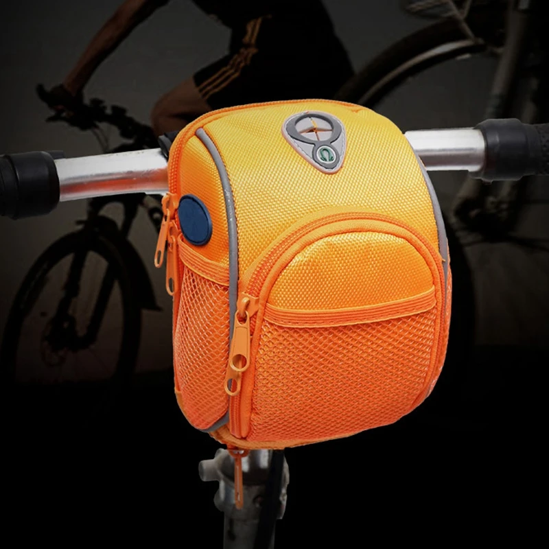 Scooter Storage Bag with Reflective Stripe Bicycle Front Bags Handlebar Outdoor Activity Cycling Basket Frame Pack Accessori | Спорт и