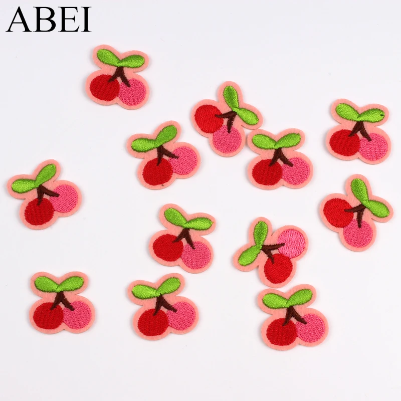 10 шт. мультяшный мини патч вишневого цвета вышитый Утюг на милых наклейках с