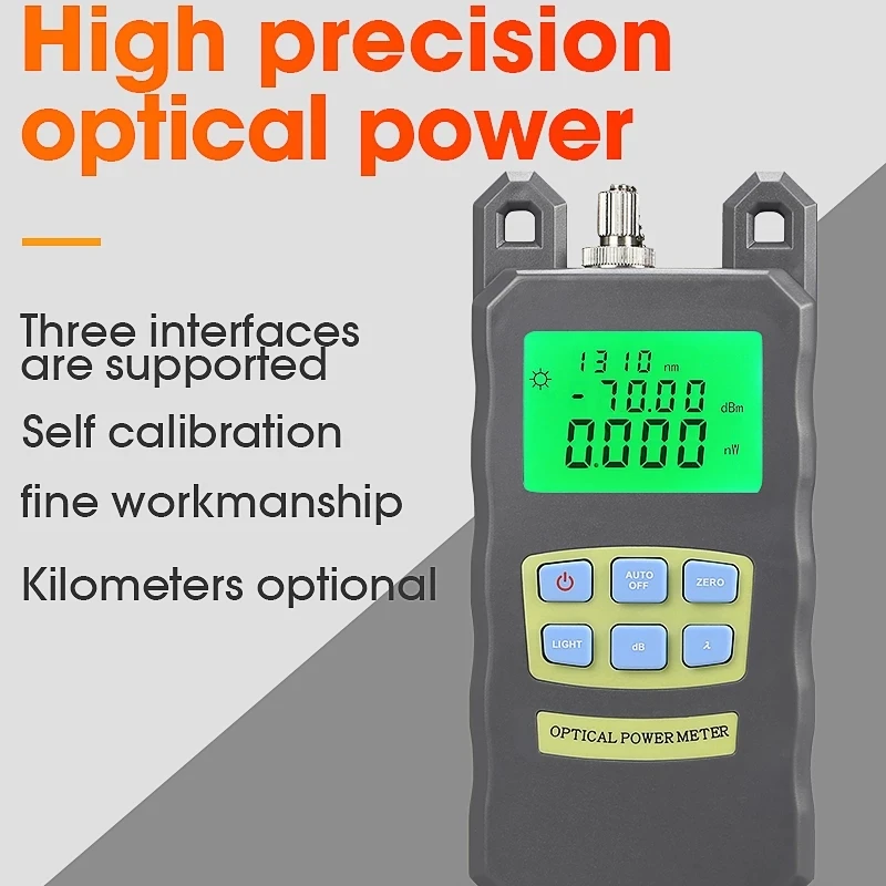 

Высокоточный Φ оптический измеритель мощности-70 дБм ~ + 10 дБм Тестер Волоконно-Оптического Кабеля SC/FC 2 вида интерфейсный разъем OPM