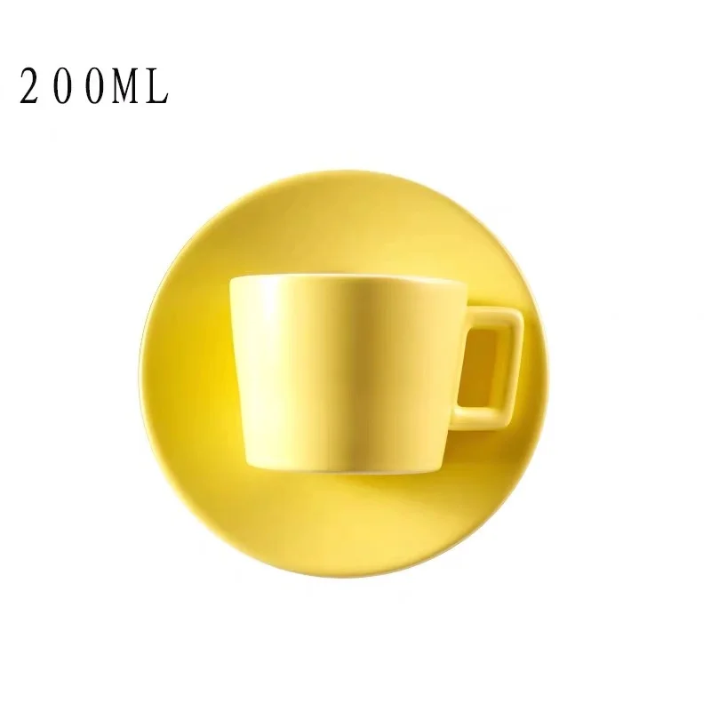 

Простая керамическая чашка в скандинавском стиле, милые Креативные однотонные желтые чашки для офиса, послеобеденного чая, Минималистична...