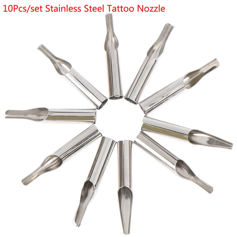

10Pcs/Set Stainless Steel Assorted Tattoo Nozzle Tip For Tattoo Needles Set Kit