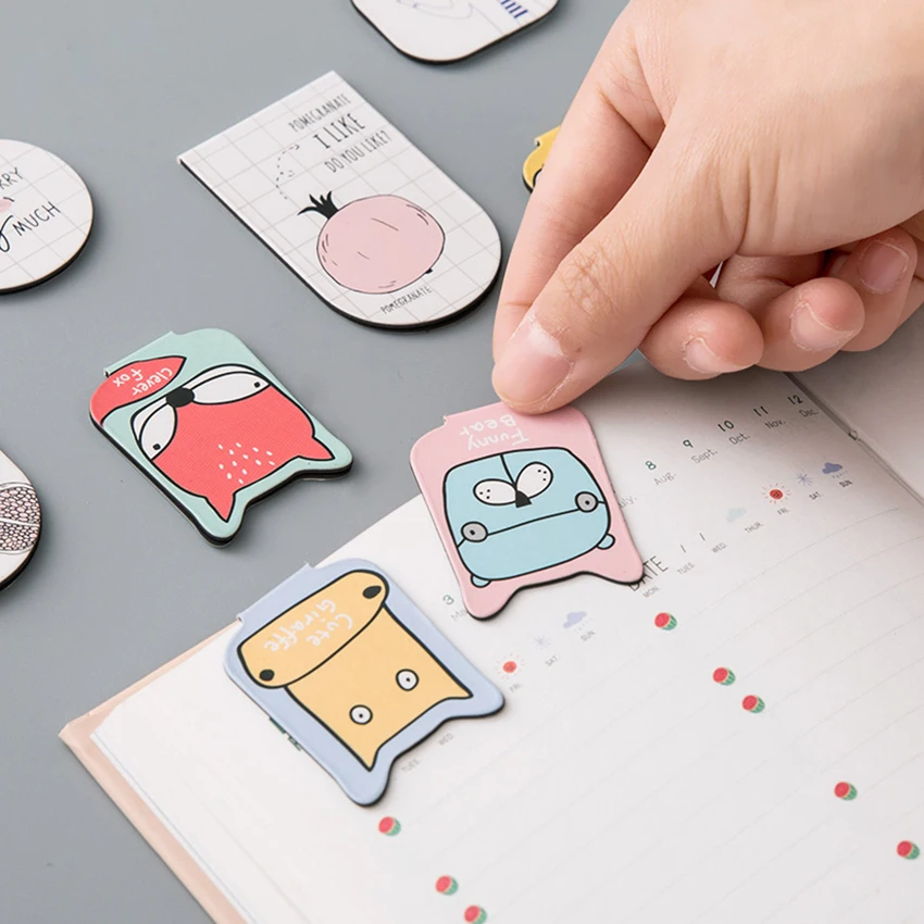 Kawaii магнитная закладка с рисунками из мультфильмов канцелярские принадлежности