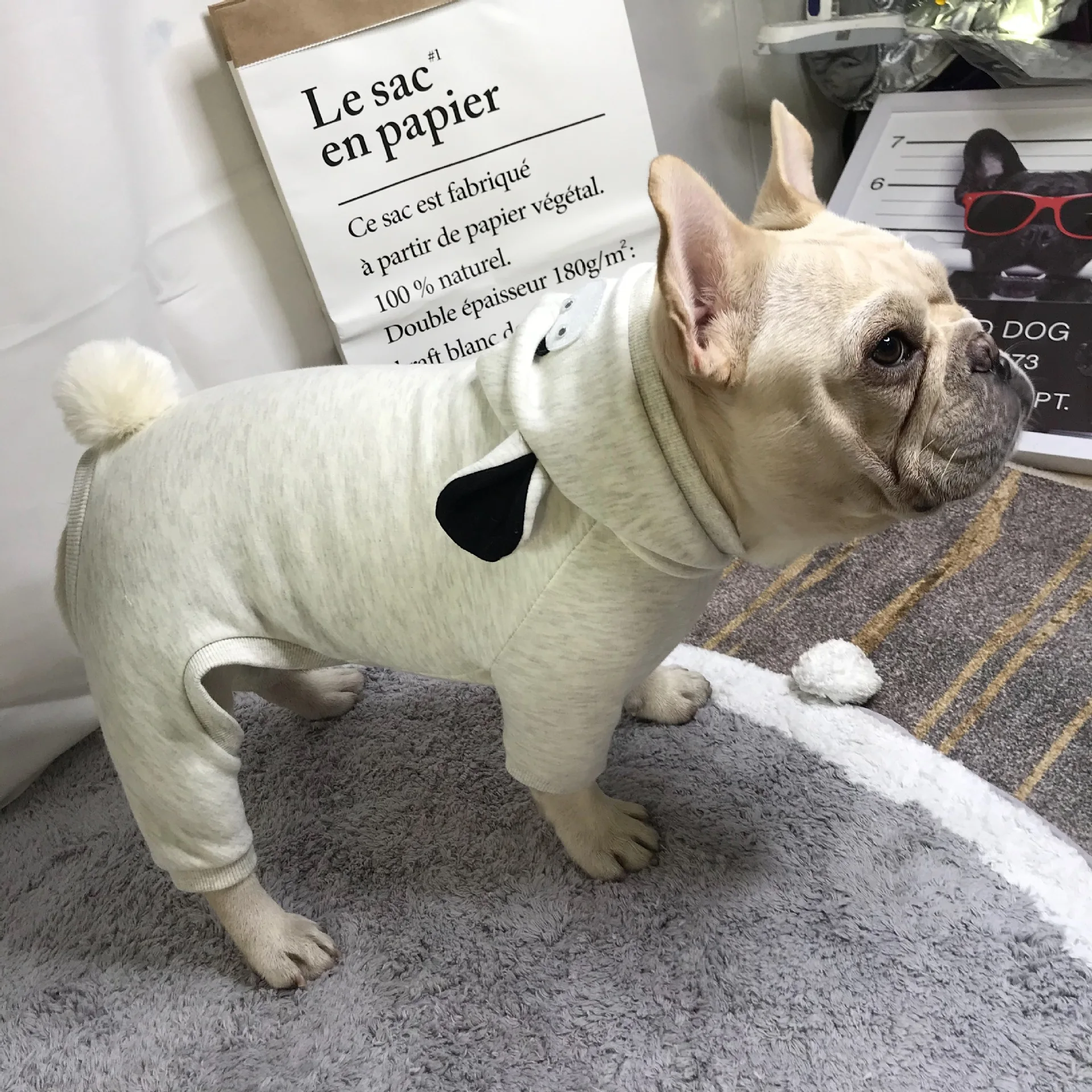 Осенне-зимняя хлопковая одежда для домашних животных маленьких собак комбинезон