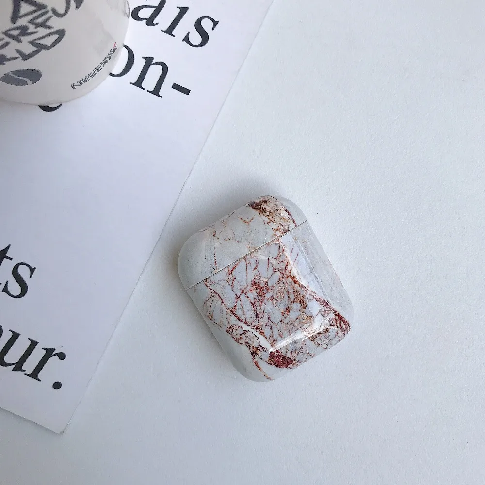 Чехол для оригинала Apple Airpods, чехол, мраморный, милый, чехол для Apple Airpods 2, 1, чехол, аксессуары, наушники Air Pods, чехол, коробка