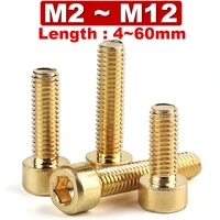 din912 m2 m2 5 m3 m4 m5 m6 m8 m10 m12 pure brass hex hexagon socket cap head screws allen copper machine bolts cup head c006