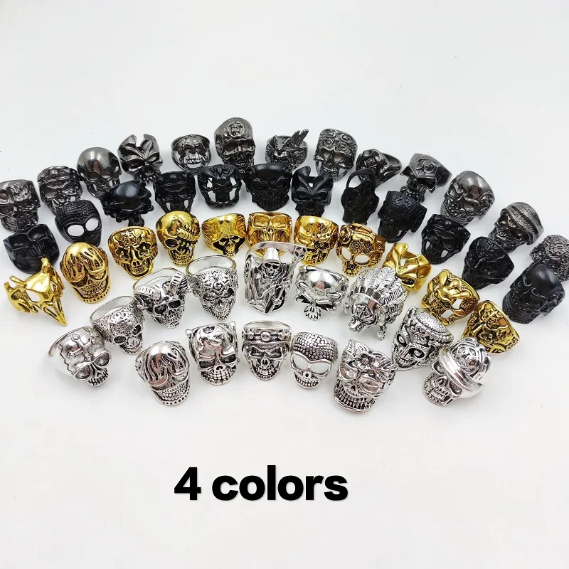 кольцо женское мужское череп кольца 2021 тренд 30 шт. / Партия готический панк с
