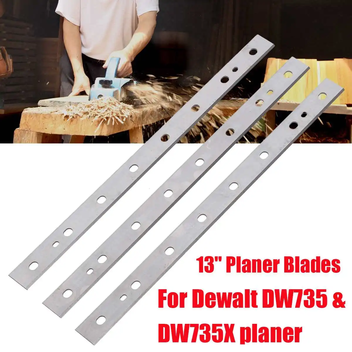 

3 шт. 13 дюймов/332 мм высокоскоростные стальные строгальные лезвия для Dewalt DW735 DW735X лезвие для деревообработки запасные части