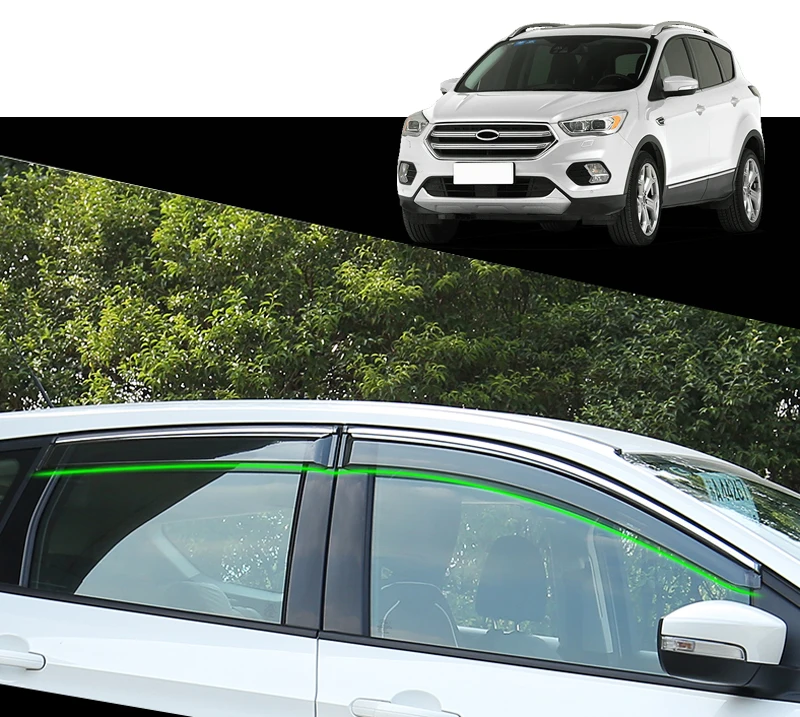 

Автомобильные аксессуары, подходит для Ford Kuga Escape MK2 2013-2018, козырек окна, вентиляционные оттенки, защита от солнца, дождя, дефлектор, 4 шт., Стай...