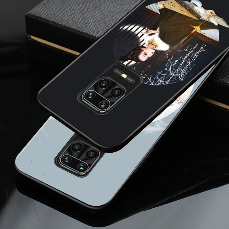Black Soft Cover Beauty of Chinese ink painting for Xiaomi Redmi Note 9 9S 8 8T 7 7S 6 5A 5 4X 4 Pro Max Prime Phone Case