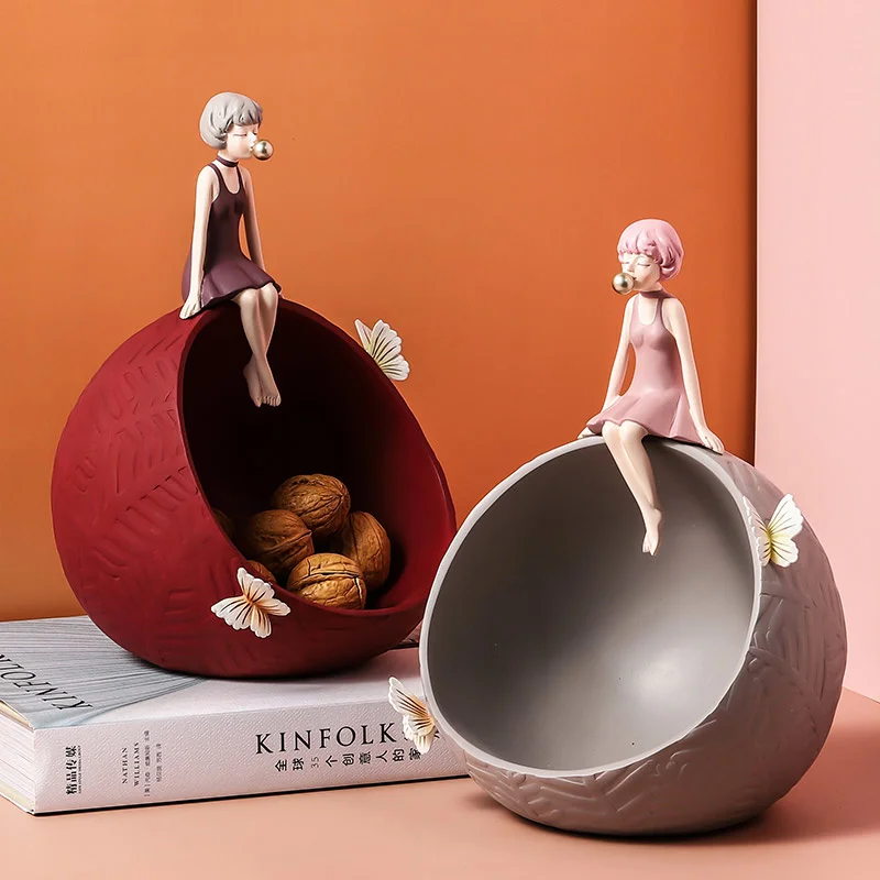 

Home-Decoration Figurine Gifts Nordic Ins Storage Coffee-Table Entrance Bubble-Girl Living-Room