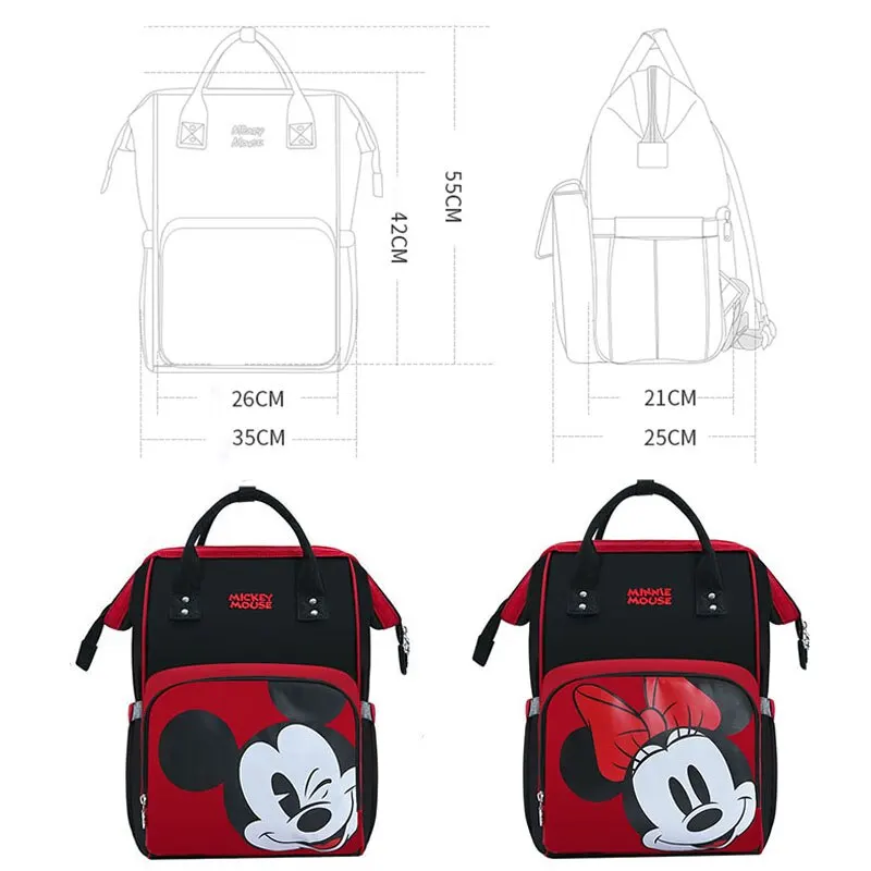 Disney Black Mummy Bag Usb Diaper Bag Baby Bare Large Capacity Maternity Bag Waterproof Diaper Backpack Mom Travel Handbags New images - 6