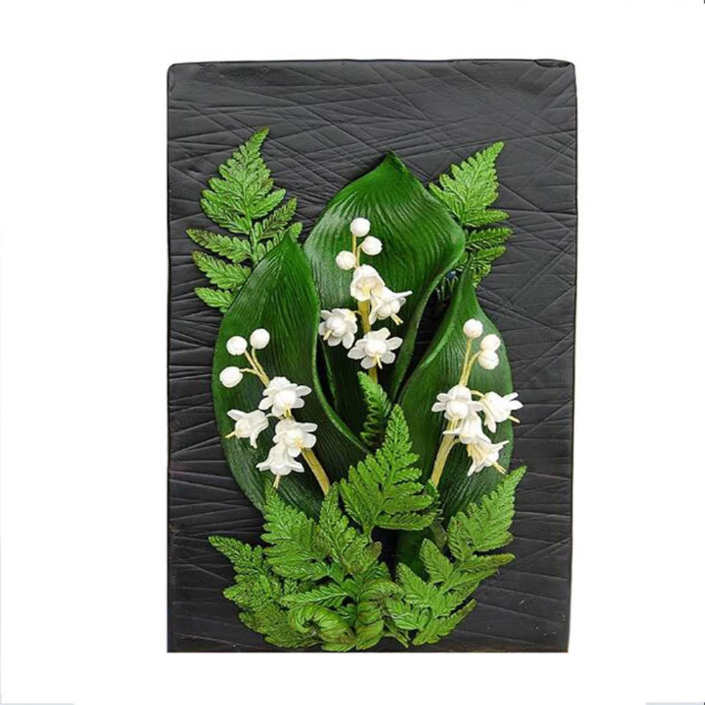 Новый 3D круглый папоротник силиконовая форма лист для фонданов шоколада печенье