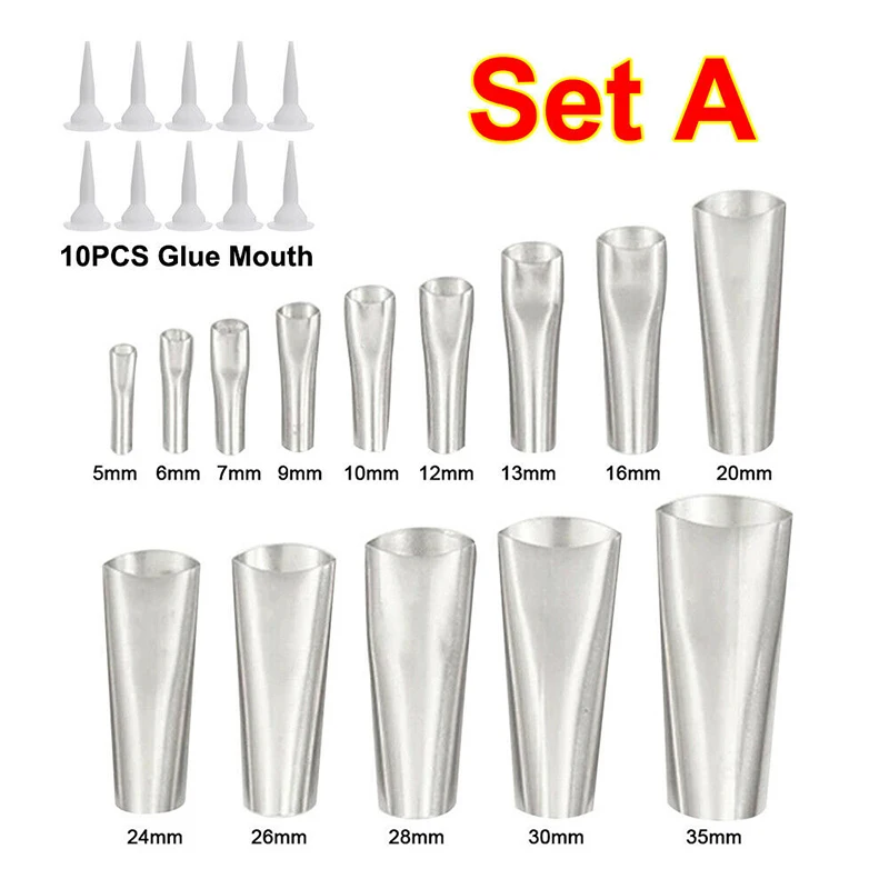 

24pcs/set Stainless Caulking Nozzles Set Finisher Scraper with 10pcs Glue Mouth Grout Spatulas Filler Tools