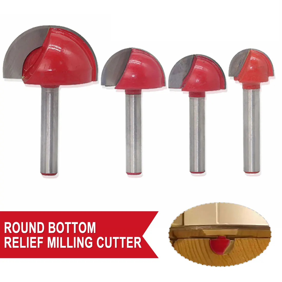 

1/4/5pcs 6mm Shank CNC Carbide Tools Round Nose Bit Round Nose Cove Box Core Router Bit Shaker Cutting Tools For Woodworking