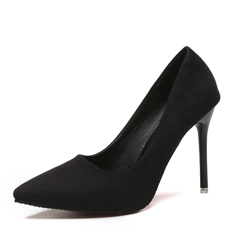 

Casual Heels Lace-Up Slip On African Woman Shoe All-Match Shallow Mouth Work Dress Professional Pointed Pumps 2021 Comfortable G