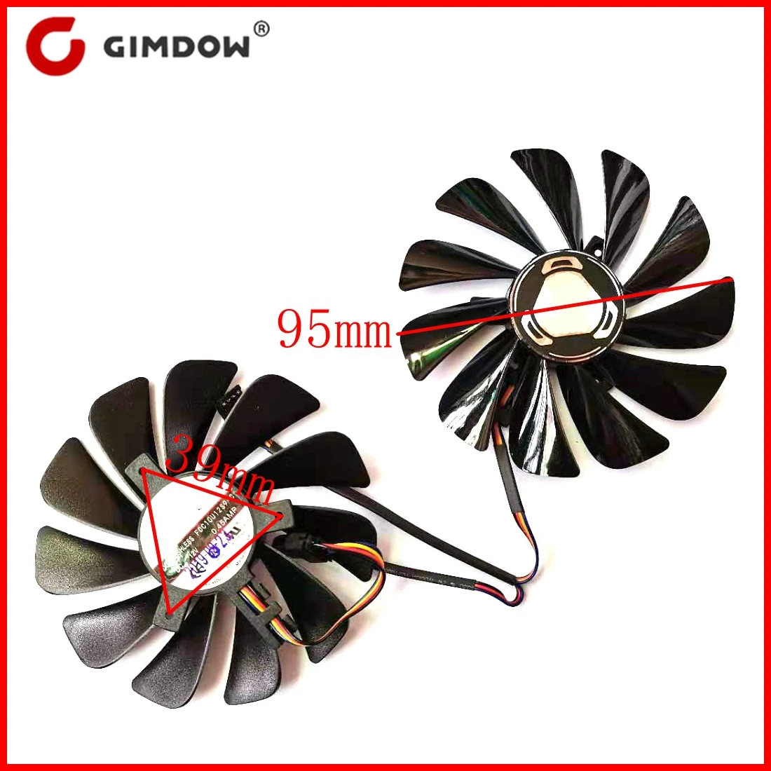 

FDC10U12S9-C 2pcs/lot 95mm 4pin for XFX Radeon RX5600 XT RX5700 XT RAW II graphics card fan