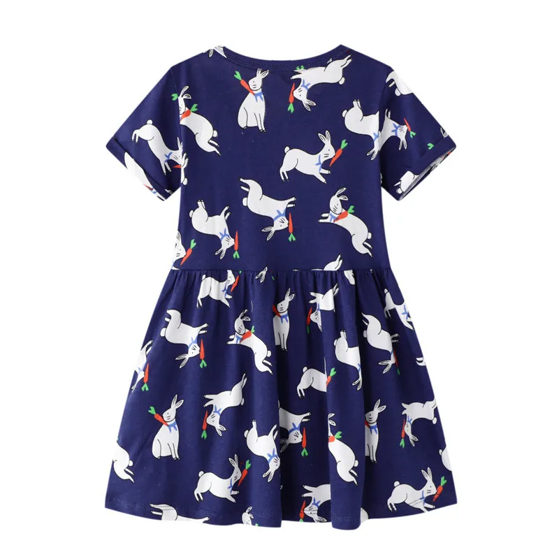 Jumping Meters Animals Summer Princess Girls Dresses Bunny Print Baby Cotton Clothes New Arrival Children Tutu Dress Hot Selling | Детская