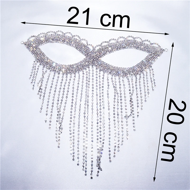 

New Creative Rhinestone Crystal Luxury Tassel Face Jewelry Mask Bride Wedding Fashion Jewelry Accessories Woman Party